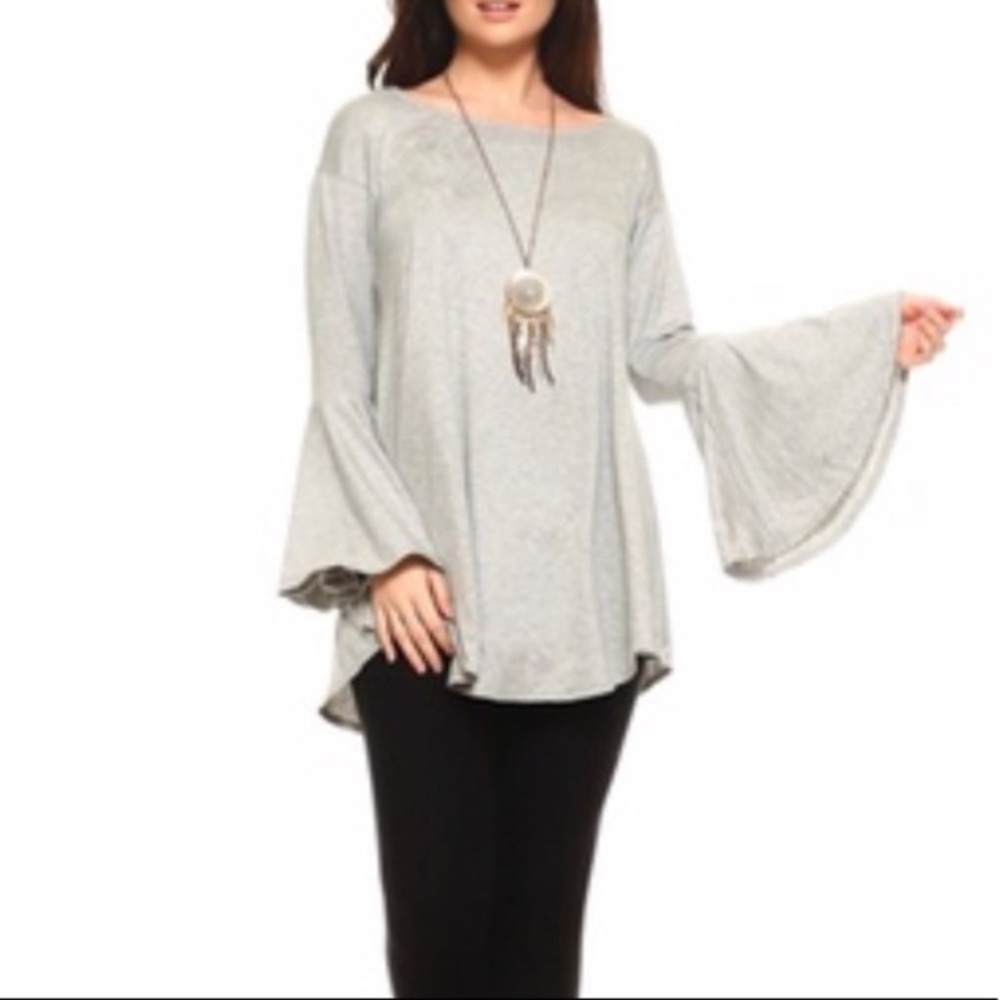 Isaac Liev Flowy Wide Bell Sleeve Tunic Medium